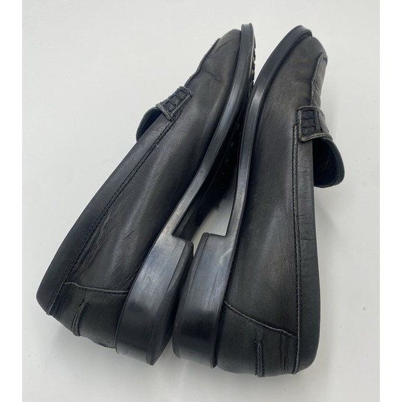 Tods Women's Split Toe Leather Penny Loafers Black Size 35 US 5 - Picture 7 of 9